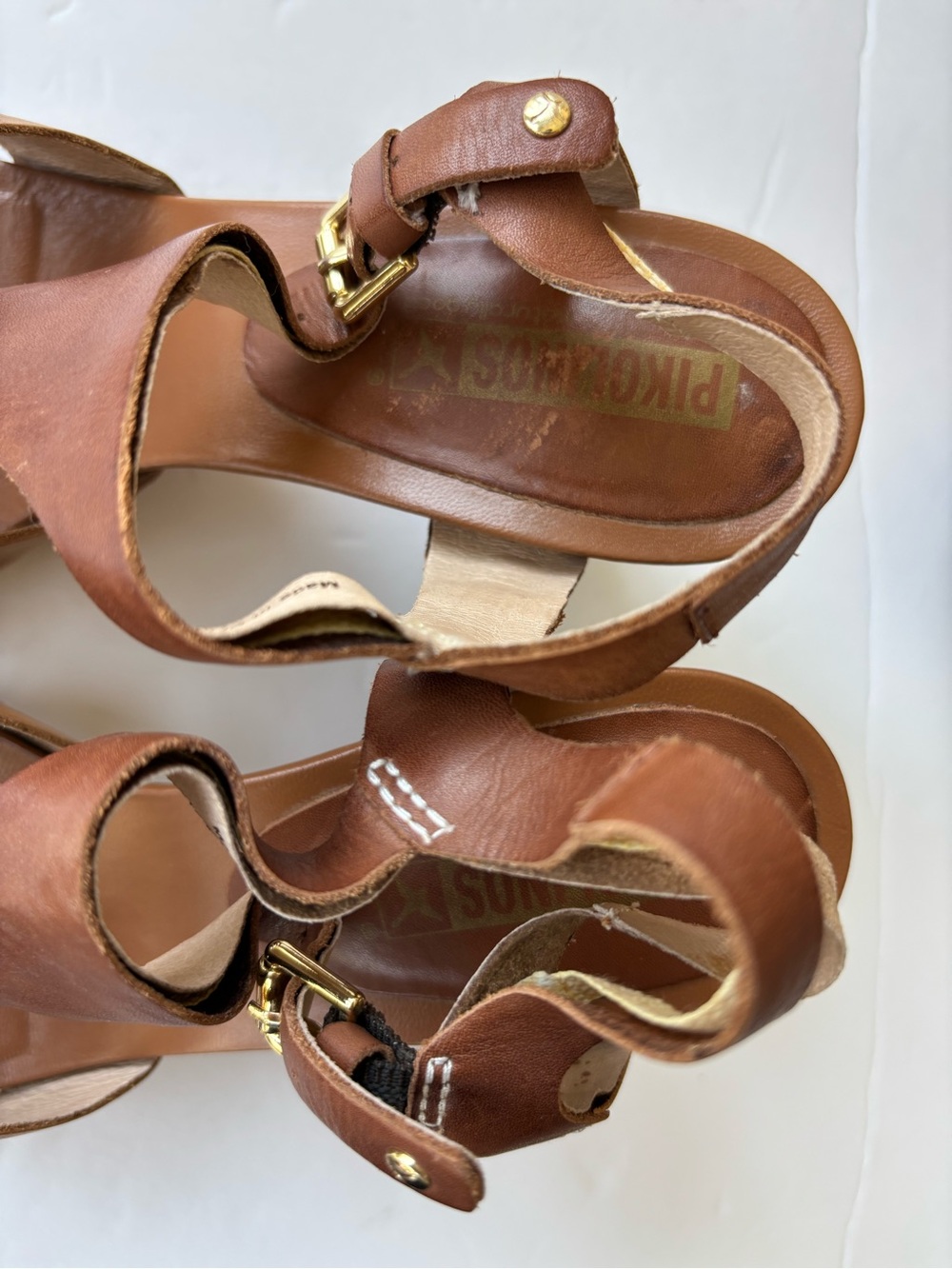 Pikolinos Women’s Brown Leather Strappy Sandals - Classic Tan & Chestnut - Picture 5 of 5